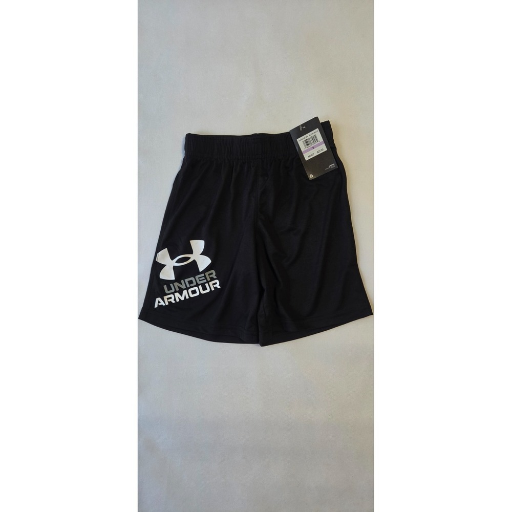 Under Armour Shorts Kids Size 6 Black New Athletic Logo UASGC10E-003